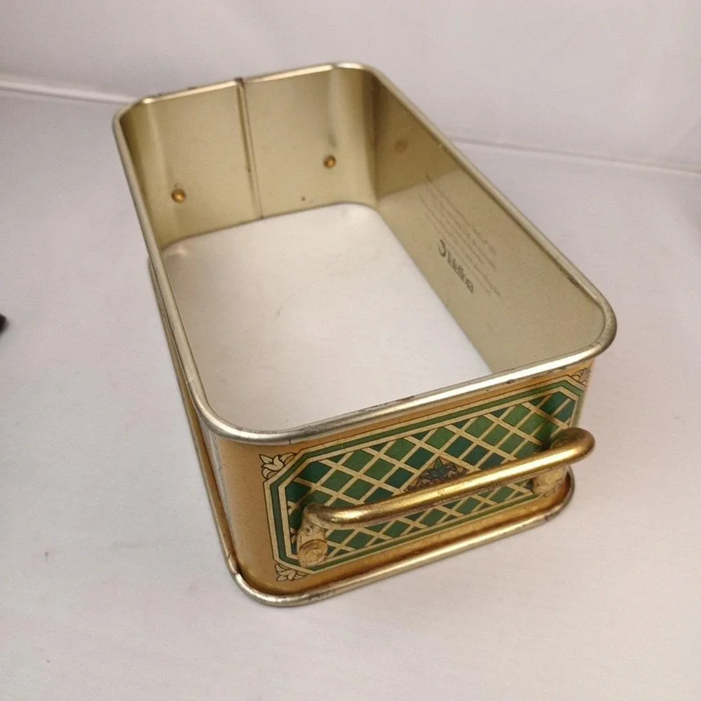 Vintage Pyrex 213 Teleflora Tin Holder & Clear Glass 213 Loaf Bread Pan 1.5 Qt
